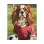 Cavalier King Charles Spaniel Oil Painting Soccer Portrait Canvas Wall Art | Cavalier Gift | Dog Decor
