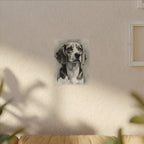 Beagle Charcoal Portrait Canvas Art | Realistic Dog Sketch Wall Decor | Pet Lover Gift | Stretched Canvas Print | Dog Memorial Artwork