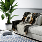 Bernese Mountain Dog Charcoal Portrait Sherpa Fleece Blanket | Dog Lover Gift — view 5 of 9