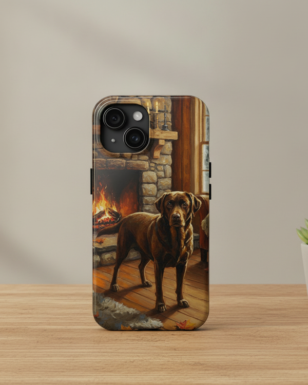 Acrylic Labrador Retriever - Winter Hearth | Tough Phone Case