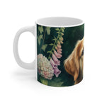 Golden Retriever Watercolor Garden Peek Ceramic Mug 11oz | Dog Lover Gift