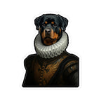 Rottweiler Renaissance Royal Portrait Sticker, Dog Portrait Vinyl Decal, Kiss-Cut Sticker, Rottweiler Lover Gift