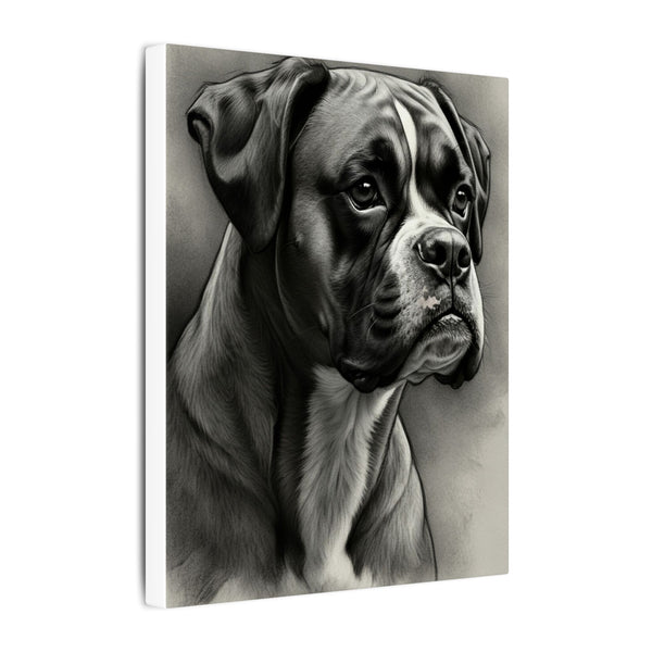 Boxer Charcoal Portrait Canvas Art | Dog Lover Gift, Pet Wall Decor, Boxer Mom Gift