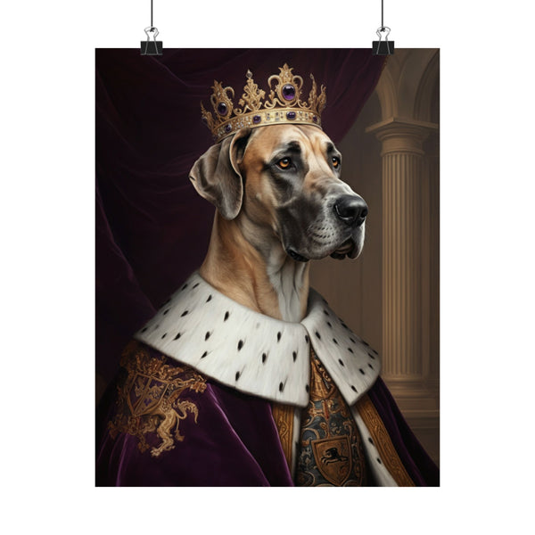 Great Dane Kings & Queens Royal Portrait Matte Poster, Regal Dog Art Print, Great Dane Lover Gift, Wall Art