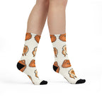 Pomeranian Socks | Fun All Over Print Dog Socks | Pom Mom Gift | Cute Crew Socks for Dog Lovers | Stocking Stuffer — primary view