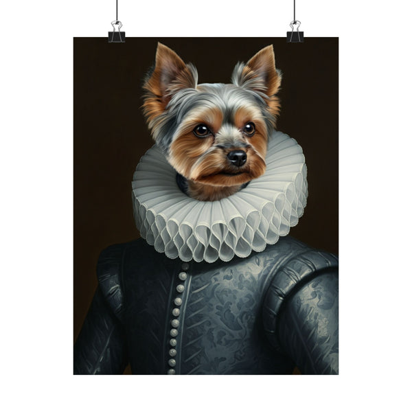 Yorkshire Terrier Renaissance Royal Portrait Matte Poster, Regal Dog Art Print, Yorkshire Terrier Lover Gift, Wall Art