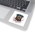 Rottweiler Watercolor Butterfly Bloom Kiss-Cut Stickers | Premium Dog Prints | Tritan — view 5 of 12
