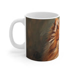 Pomeranian Oil Portrait Ceramic Mug 11oz | Premium Dog Art | Tritan