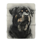 Rottweiler Charcoal Portrait Throw Blanket | Premium Dog Prints | Tritan — secondary view