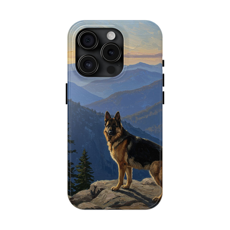 Acrylic German Shepherd - Mountain Overlook | Tough Phone Case