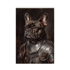 French Bulldog Medieval Knight Portrait Matte Poster, Regal Dog Art Print, French Bulldog Lover Gift, Wall Art