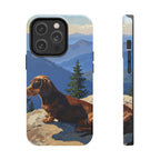 Acrylic Dachshund - Mountain Overlook | Tough Phone Case