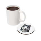 Siberian Husky Low Poly Cool Jewel Cork Back Coaster | Dog Lover Gift