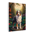 Australian Shepherd Stained Glass Wall Art, Aussie Dog Lover Gift, Pet Portrait Canvas Print Decor