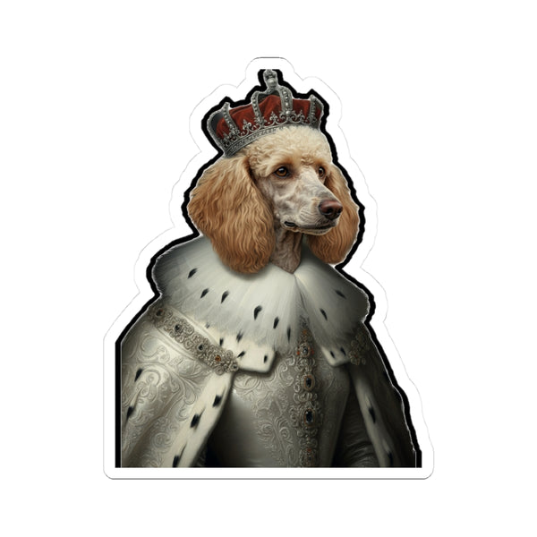 Poodle Kings & Queens Royal Portrait Sticker, Dog Portrait Vinyl Decal, Kiss-Cut Sticker, Poodle Lover Gift