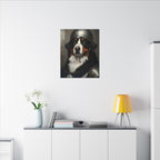 Bernese Mountain Dog Medieval Knight Portrait Canvas Wall Art, Regal Dog Painting, Bernese Mountain Dog Lover Gift, Stretched Canvas