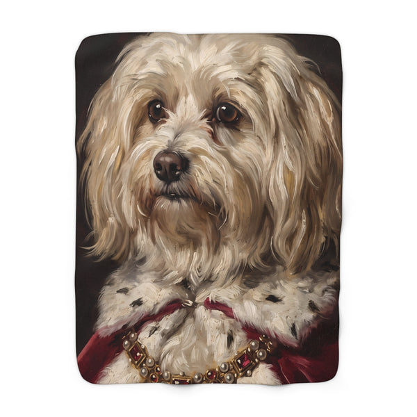 Havanese Kings & Queens Royal Portrait Regal Throw Blanket | Premium Dog Art | Tritan