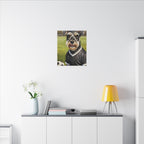 Miniature Schnauzer Soccer Portrait Oil Painting Canvas Wall Art, Schnauzer Dog Lover Gift, Pet Decor, Sports Fan Home Decor