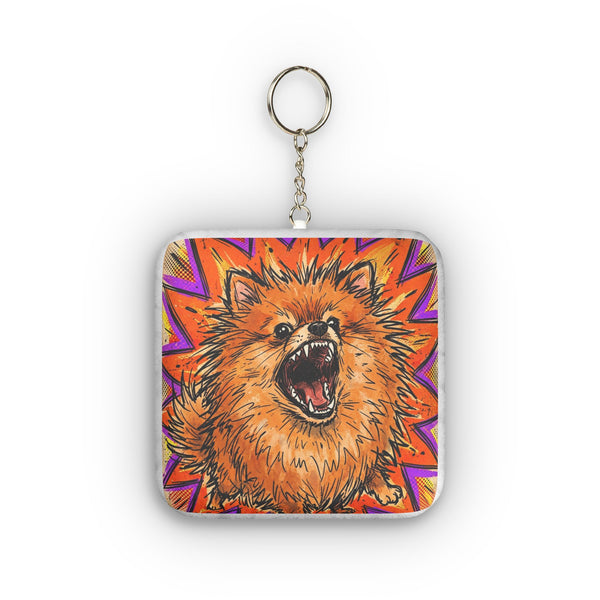 The Fierce Pomeranian Plush Keychain | Comic Dog Art Gift
