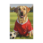Labrador Retriever Oil Painting Soccer Portrait Canvas, Lab Dog Wall Art Decor, Sports Fan Gift for Home, Pet Art