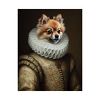 Pomeranian Renaissance Royal Portrait Matte Poster, Regal Dog Art Print, Pomeranian Lover Gift, Wall Art