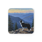 Acrylic Border Collie - Mountain Overlook | Cork Back Coaster