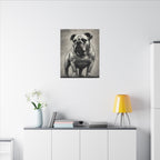 English Bulldog Charcoal Portrait, Bulldog Wall Art, Dog Lover Gift, Pet Art Canvas Print