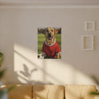 Labrador Retriever Oil Painting Soccer Portrait Canvas, Lab Dog Wall Art Decor, Sports Fan Gift for Home, Pet Art
