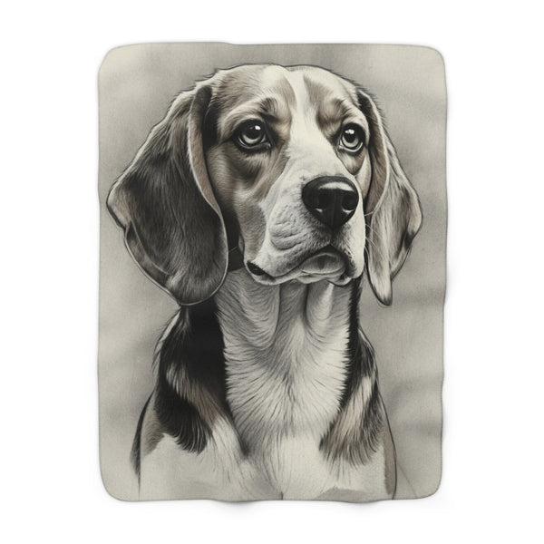 Beagle Charcoal Portrait Throw Blanket | Premium Dog Prints | Tritan — primary view