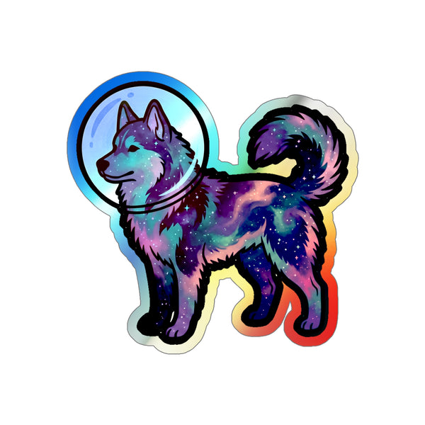 Cosmic Siberian Husky Holo Sticker | Tritan