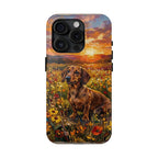 Dachshund Acrylic Gallery Print Sunset Prairie Phone Case | Premium Dog Prints | Tritan — view 6 of 24