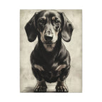 Dachshund Charcoal Portrait Canvas Wall Art | Sausage Dog Art Print, Pet Lover Gift, Minimalist Dog Decor, Dachshund Mom Dad Gift