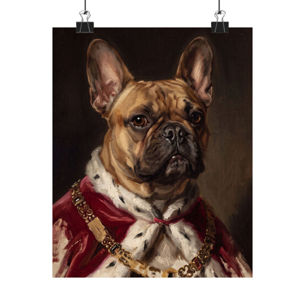 French Bulldog Kings & Queens Royal Portrait Matte Poster, Regal Dog Art Print, French Bulldog Lover Gift, Wall Art
