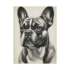 French Bulldog Charcoal Art Print, Dog Portrait Canvas Wall Art, Frenchie Lover Gift, Pet Decor, Stretched Canvas, Ready to Hang