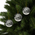 Pack of 3 Labrador Retriever memorial ornaments on a Christmas tree