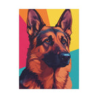 German Shepherd Pop Art Canvas Print, GSD Dog Lover Gift, Modern Pet Wall Art Decor for Home Office, Abstract Dog Portrait