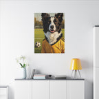 Border Collie Oil Painting Soccer Portrait Stretched Canvas Wall Art | Energetic Dog Lover Gift | Premium Pet Decor