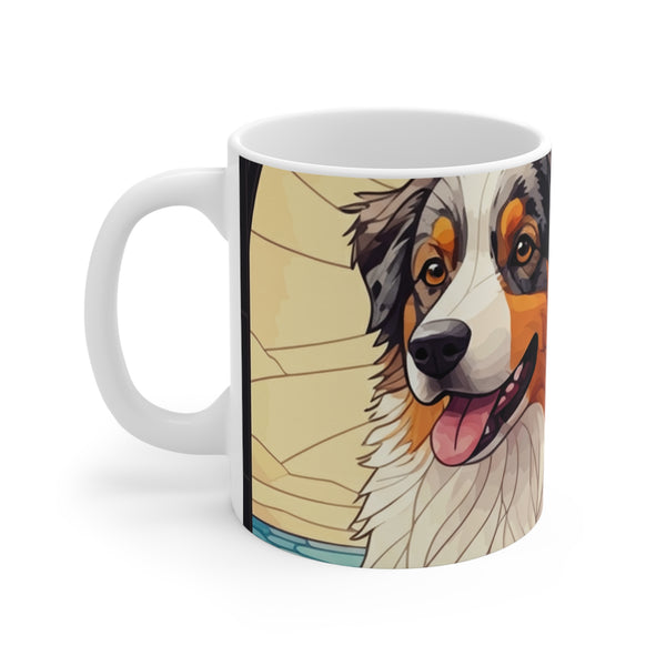 Australian Shepherd Acrylic Gallery Print Beach Coffee Mug | Premium Dog Prints | Tritan