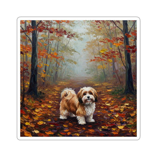 Acrylic Havanese - Autumn Woods | Kiss-Cut Stickers