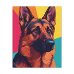 German Shepherd Pop Art Canvas Print, GSD Dog Lover Gift, Modern Pet Wall Art Decor for Home Office, Abstract Dog Portrait