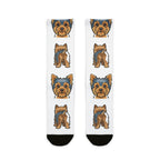 Yorkshire Terrier Socks | Fun All Over Print Dog Socks | Yorkie Mom Gift | Cute Crew Socks for Dog Lovers | Stocking Stuffer