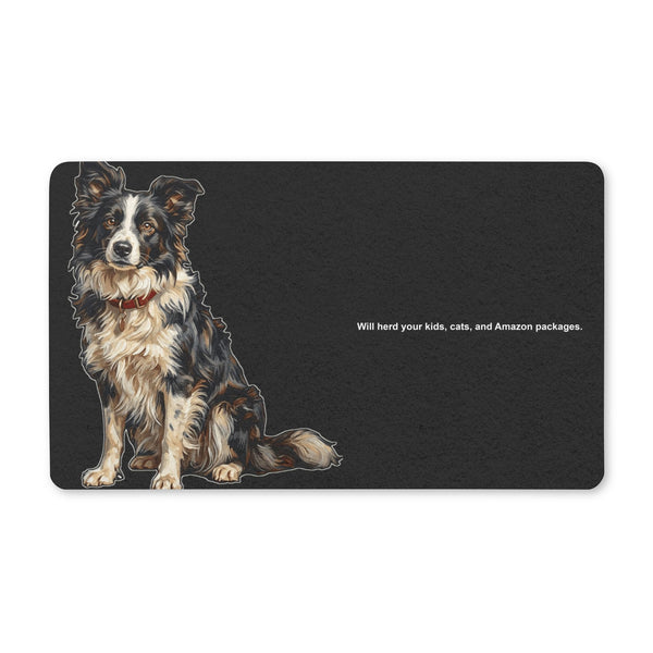 Border Collie Doormat | Cute Cartoon Dog Floor Mat | Border Collie Lover Gift | Dog Mom Home Decor | Indoor Entryway Welcome Mat