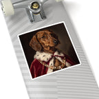 Dachshund Kings & Queens Royal Portrait Sticker, Dog Portrait Vinyl Decal, Kiss-Cut Sticker, Dachshund Lover Gift