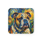 English Bulldog Coaster | Post-Impressionist Oil Painting Dog Art Decor | Pet Lover Gift for Bulldog Owners