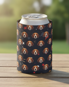 Beagle America 250 Pattern Can Cooler, Patriotic Dog Art Gift for Beagle Lover, Independence Day Drink Cooler, Summer Party Decor