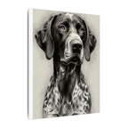 German Shorthaired Pointer Charcoal Portrait Canvas Print | GSP Dog Wall Art Gift