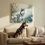 Siberian Husky Watercolor Canvas Print | Dog Wall Art | Pet Lover Gift | Modern Dog Decor