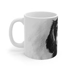 Cavalier King Charles Spaniel Charcoal Portrait Ceramic Mug 11oz | Premium Dog Art | Tritan