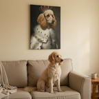 Poodle Kings & Queens Royal Portrait Canvas Wall Art, Regal Dog Painting, Poodle Lover Gift, Stretched Canvas
