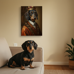 Dachshund Kings & Queens Royal Portrait Canvas Wall Art, Regal Dog Painting, Dachshund Lover Gift, Stretched Canvas